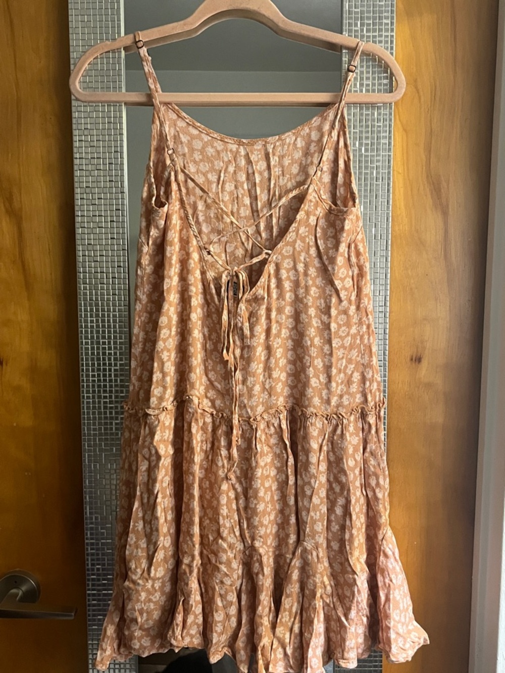 wild fable Peach Floral Tiered Mini Dress - Picture 5 of 5